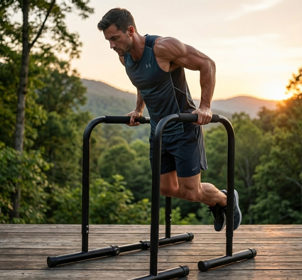 Barres parallèles d’entraînement 8225 – Support dips en acier, charge maximale 200 kg