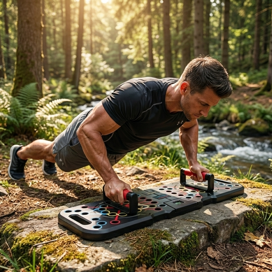 Planche de pompes multifonction SANSHIKJ SSKJ-PS011 – Supports push-up avec poignées en mousse