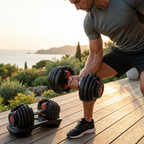 Haltère réglable 2,5 à 24 kg – Poids ajustable avec base de sécurité