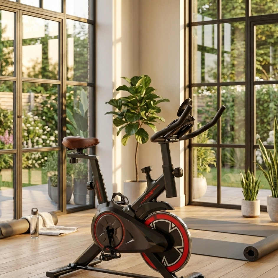 Vélo d’appartement Formill QK101 – Transmission par courroie, résistance réglable, écran LCD