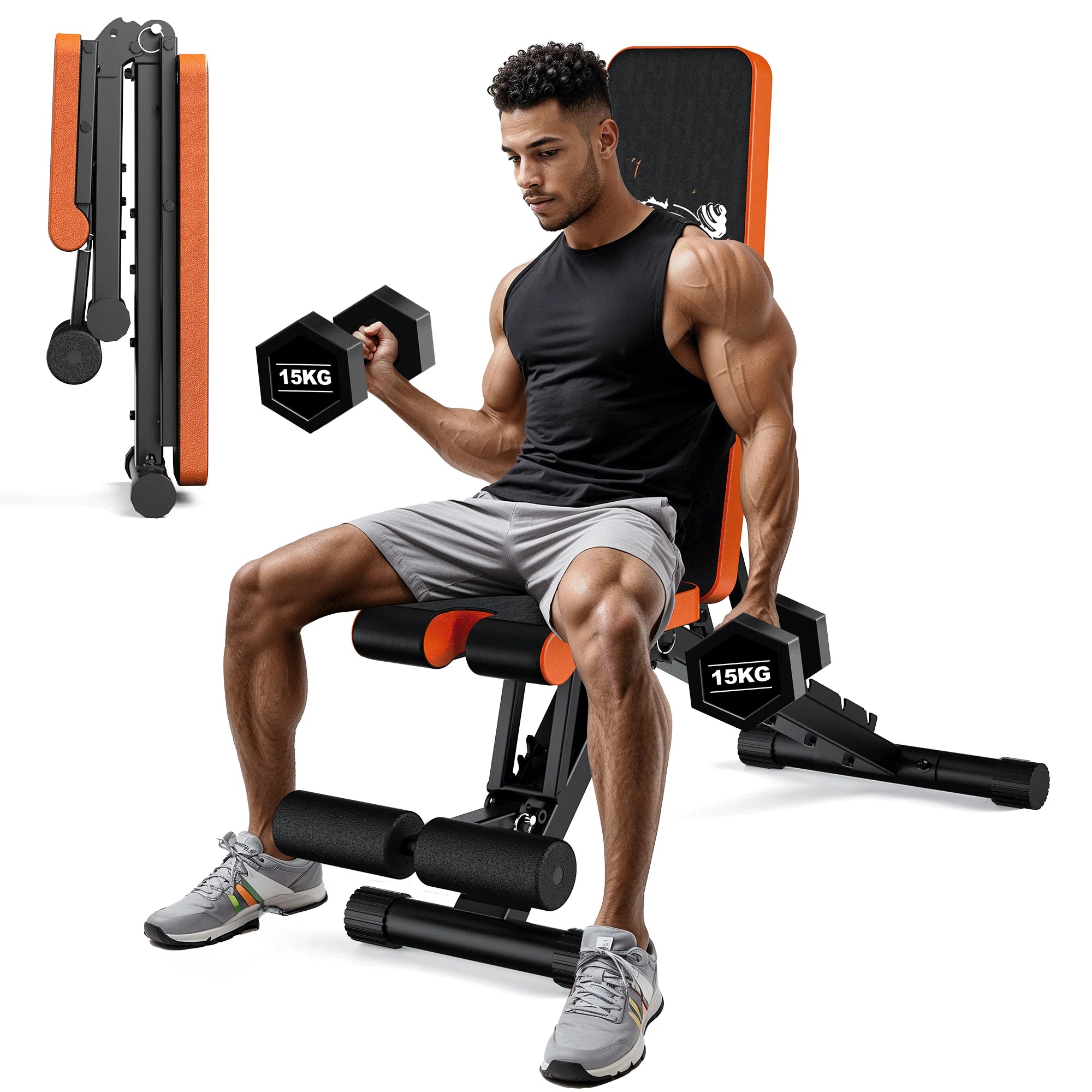 Banc de musculation réglable A200 – Dossier multi-positions, structure pliable